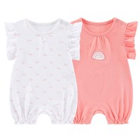 Neugeborene Baby Jumps uit Kurzarm Overall aus reiner Baumwolle Sommer Boxer Stram pler Export Kinder bekleidung Set