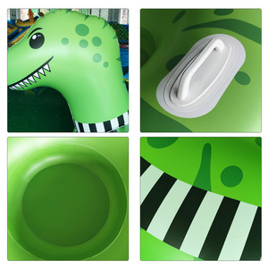 Inflatable Dinosaur Snow Tube 170x107x80cm Green PVC Adult Skiing Toy Universal Use - Product Image 3
