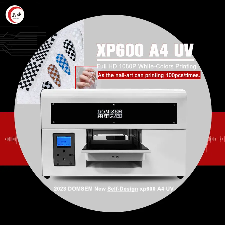 Chinese Uv Printer Groothandel Domsem A4 Uv Inkjet Printer Prijs Met Epson Xp600 Printkop