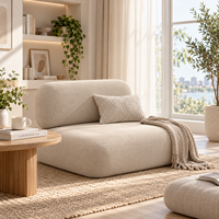 Coussin de chaise longue d'intérieur en bouclette gris-beige, à rebond rapide, toucher doux, longue durée de vie, respirant, antidérapant et rembourré épais