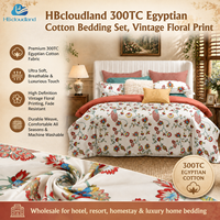 Couette en coton égyptien de qualité supérieure 300TC, certifiée OEKO-TEX, audituée BSCI, haute densité, soyeuse, respirante, imprimée, taille Queen, Cloudland