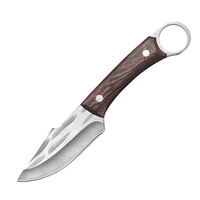 Couteau en métal multifonctionnel manuel mongol pour la découpe de viande, fruits, barbecue, camping, pêche et côtelettes d'agneau
