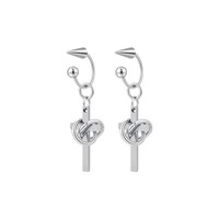 Boucles d'oreilles pendantes en forme de fer à cheval croisé, en acier inoxydable, style minimaliste, design neutre et raffiné, bijoux d'oreille tendance
