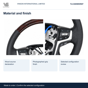 Volant en bois pour Toyota Land Cruiser, configuration sélectionnée Open Center TLC200WDREF - Product Image 3