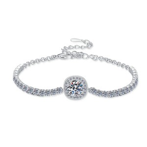 Husky đồ trang sức mỹ Maker thời trang tùy chỉnh sang trọng pha lê 2ct VVS1 kim cương moissanite S925 Sterling Bạc Vòng đeo tay dangle - Product Image 5