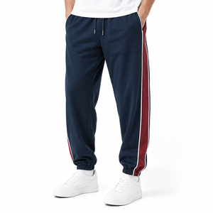 Street Wear Men's Joggers Custom OEM Design Contrast Color Side Stripe <b>Oversized</b> Boxy Fit Heavyweight Fleece Men <b>Sweatpants</b> - Product Image 3