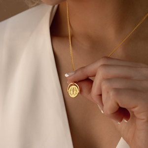 Collar de Acero Inoxidable Chapado en Oro de 18K con Signo Zodiacal para Mujer, Joyería con Colgante de Astrología y Horóscopo, Venta al Por Mayor - Product Image 3