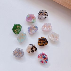 Nouvelle arrivée 3cm mignon <span class=keywords><strong>Mini</strong></span> pinces à griffes pour enfants belle Animal chat marbre acétate de Cellulose cheveux griffe de <span class=keywords><strong>crabe</strong></span> pour cheveux fins bébé filles - Product Image 1