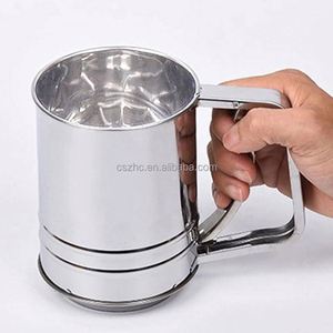 Kitchen DIY Powder Mug Flour Sieve, Stainless Steel Cup Shape Strainer Baking Mesh Flour Sifter - Product Image 2