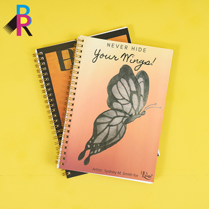 Cahiers à spirales bon marché en vrac avec logo personnalisé imprimé et bordure dorée - Product Image 4