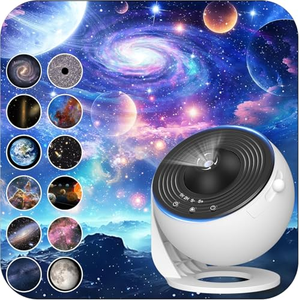 Projecteur de lumière nocturne LED 13-en-1 Star Master Galaxy, lampe de projection ciel étoilé pour plafond de chambre, avec bruit blanc et haut-parleur Bluetooth - Product Image 1