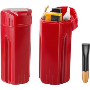 Étui à cigarettes Hermit Crab rouge rectangulaire portable, accessoire de fumeur, support de rangement, design à 4 trous - Product Image 1