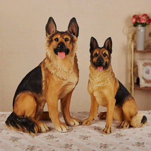 Réaliste berger allemand loup chien Sculpture Animal chien Statue en fibre de verre matériel artificiel pour la décoration extérieure intérieure - Product Image 4