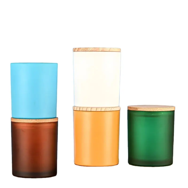 Wholesale Luxury Cups 8OZ 10OZ 14OZ 18OZ Empty Holders Scented Glass Candle Jars With Multiple lids
