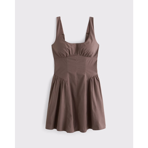 Robe Courte Décontractée d'Été LEDUO Sans Bretelles Coupe Classique en Popeline Dentelée Anti-Plis Respirante Lavable - Product Image 1