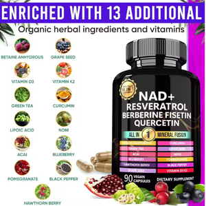 Hepsi 1 lipozomal NAD + resververl Quercetin Berberine Fisetin kapsül takviyesi hücresel enerji için NAD kapsül takviyesi - Product Image 3