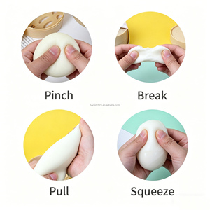 Simulation Steamed Bun TPR <b>Squishy</b> Toy Char Siu Bun with Steamer Stress Relief Vent Decompression Solid No Liquid No Gel - Product Image 5