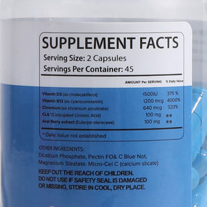 Oem Odm 100% Natuurlijke <span class=keywords><strong>Glucomannan</strong></span> Capsules Blauwe Vetverbrander Afslankcapsules Natuurlijk Slank Supplement Gewichtsbeheersingspillen - Product Image 3
