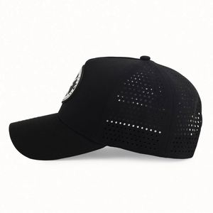 Wholesale Custom Unstructured 5 Panel a Frame <b>Baseball</b> <b>Cap</b> Laser Cut Hole 5 Panel Rubber Pvc logo <b>Baseball</b> <b>Cap</b> - Product Image 3