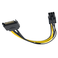 SATA 15 pines macho a 6 pines hembra Cable de alimentación 20cm Cable SATA