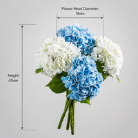 Oh Arts Produk Terlaris Bunga Buatan 53cm Bunga Hydrangea Lateks Imitasi Bunga Hydrangea Buatan untuk Penggunaan di Rumah dan Pernikahan