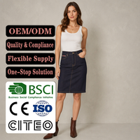 Jupe mini en jean décontractée taille haute anti-plis coupe trapèze de haute qualité pour femme