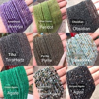 Perles de pierres précieuses naturelles à facettes 3 mm, pierres naturelles en vrac, rubis, tourmaline, bracelet fait main Xinzhuang XZ4721