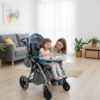 Silla de Ruedas Ortopédica Reclinable para Bebés con Parálisis Cerebral, Silla de Ruedas Pediátrica para Niños y Adultos con Bandeja