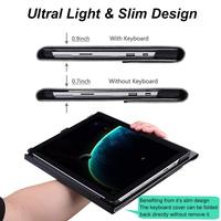 Étui de clavier en cuir PU fin multi-angles avec support de stylet intégré pour Microsoft Surface Pro X 13 pouces 2021
