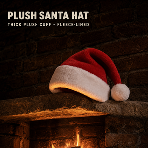 Plüschige Weihnachtsmütze mit Bündchen, Fleece-Gefüttert, Rote Festtagsmütze, Großhandel, Lagerbestand, Geringe Mindestbestellmenge für Erwachsene Unisex - Product Image 1