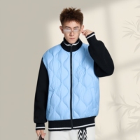 Veste en duvet pour homme personnalisée, chaude pour l'hiver, légère, écologique, respirante, col montant