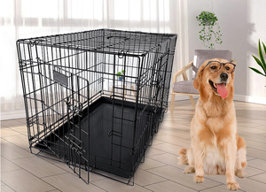 Jaula para Perros QH de Doble Puerta, Metálica, Plegable, Grande, Resistente, con Valla Soldada - Product Image 5