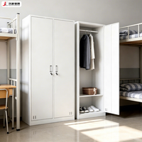 Armoire de rangement pour vêtements JIUSHUN, démontable, moderne, ignifuge, anti-poussière, en métal, pour employés et étudiants