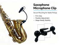 Support de microphone spécial et stable pour saxophone 4099 – Clip pour microphone de saxophone pour spectacles et scènes musicales