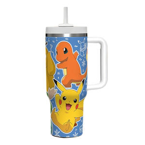 New Wholesale Customized <strong>Pokemoned</strong> Cartoon Tumbler Stainless Steel Vacuum Insulated Water Bottle Cup with Handle and Straw - Product Image 6