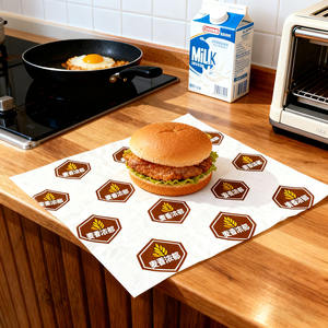 Hamburgerpapier Sandwichpapier Aangepast logo Vetvrij Voedselveilig waspapier Bakken Keuken Kiprol - Product Image 6