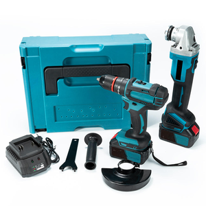 Vente directe usine – Kits combinés perceuse à percussion et meuleuse d'angle portables 21 V, deux-en-un, sans fil, sans balais, avec boîte à outils - Product Image 4