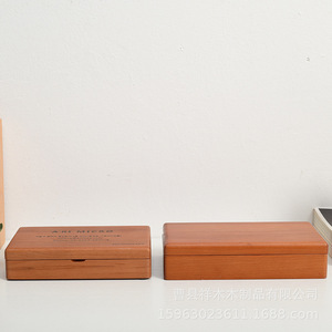 Wooden Stamp <b>Box</b> With Inkpad Rectangle Office Organizer For Private Stamp <b>Storage</b> Desktop <b>Drawer</b> Organizer - Product Image 2