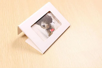 Boîte de présentation pliable en papier kraft recyclable personnalisée 10,2*15,5*0,5 cm avec fenêtre transparente pour carte postale, carte de vœux, fête