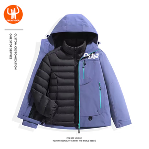 <span class=keywords><strong>Chaqueta</strong></span> Impermeable Transpirable con Cremallera 3 en 1 para Mujer, <span class=keywords><strong>Chaqueta</strong></span> de Senderismo para Otoño e Invierno, Cortavientos, Impermeable, con Forro Polar para <span class=keywords><strong>Hombre</strong></span> - Product Image 1