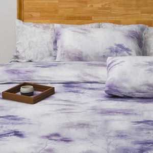 OEM/ODM Summer <strong>Cool</strong> Organic Purple Digital Printing Bamboo Fiber Flat <strong>Sheet</strong> 300TC Home Textiles OEKO FSC <strong>Bedding</strong> Set - Product Image 4