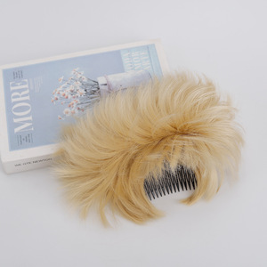 Pelucas y coletas de pelo corto rizado de fibra sintética resistente al calor al por mayor con moño rizado y color ombré, modelo CS68 - Product Image 3