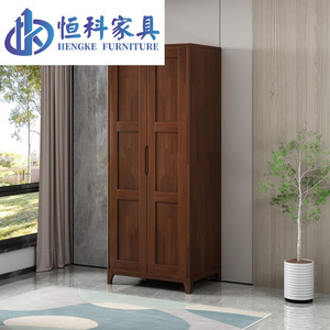 Muebles Hengke, Armario Nórdico de Madera de Caucho con Puerta Abatible, Color Madera Natural, Armario de Almacenamiento para Dormitorio, Diseño que Ahorra Espacio - Product Image 4