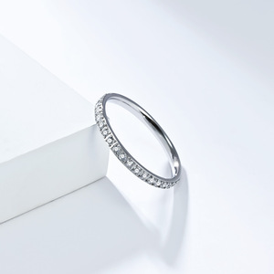 แหวนเพชรผู้หญิง 2 มม. ทรงกลมเจียระไนแบบบริลเลียนท์ สีทองเหลือง สีโรสโกลด์ แหวนนิ้วก้อย สำหรับใส่ทุกวัน - Product Image 4