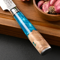 Couteau utilitaire de chef KEEMAKE de 5 pouces, 67 couches d'acier Damas, super tranchant, ambidextre, pour la cuisine, l'épluchage des fruits, manche en résine et bois