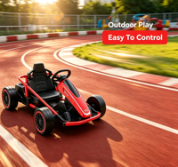 Mobil Listrik Anak Go Kart 24V14Ah Plastik Dual Motor 4845 dengan Remote Control untuk Lampu, untuk Anak Perempuan