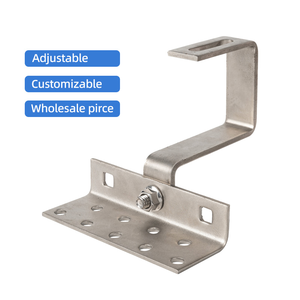 Crochet pour toit en tuile en acier inoxydable facile à installer, double système de montage solaire réglable, vente en gros - Product Image 1