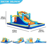 Toboggan gonflable en PVC avec piscine en Nylon, fabricant de château gonflable de chine