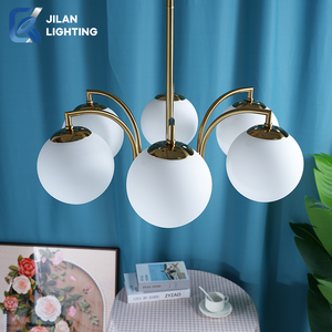 <span class=keywords><strong>Lampe</strong></span> suspendue LED de luxe pour salon, style moderne minimaliste, hauteur réglable, abat-jour en verre fini - Product Image 3