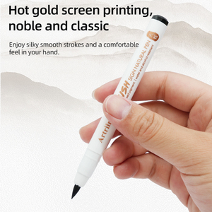 Penna per pennarello per pennarello per calligrafia con pennello inchiostro nero Set di illustratori di disegno Lettering - Product Image 5